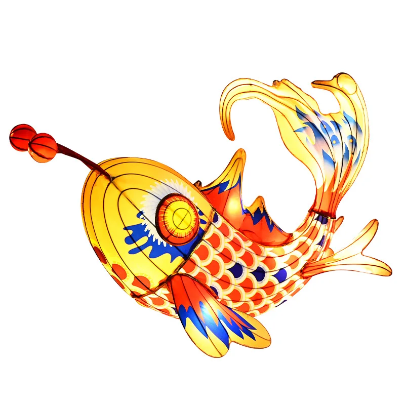 Chinese Zigong flower lamp hanging fish lamp large lantern fair lantern in supermarket square
