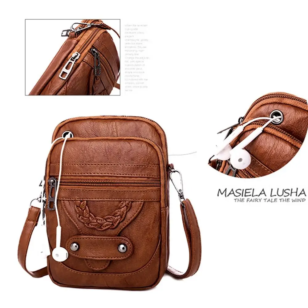 MultiFunction Cash Purse PU Leather Crossbody Bag Shoulder Bag Cell Phone Bag Women's Handbag