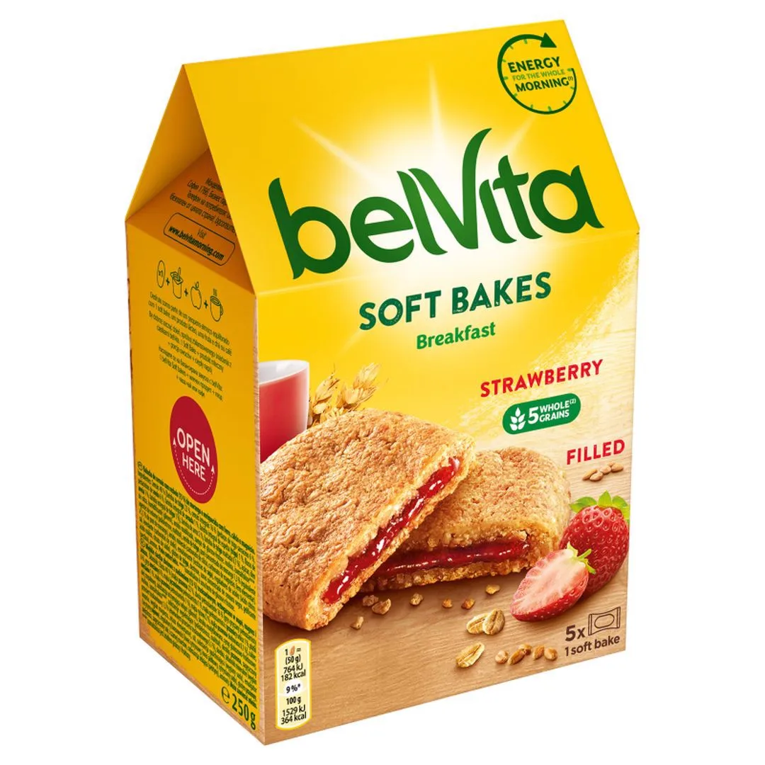 BelVita-tartas de cereales para el desayuno con relleno de fresa, 250 g