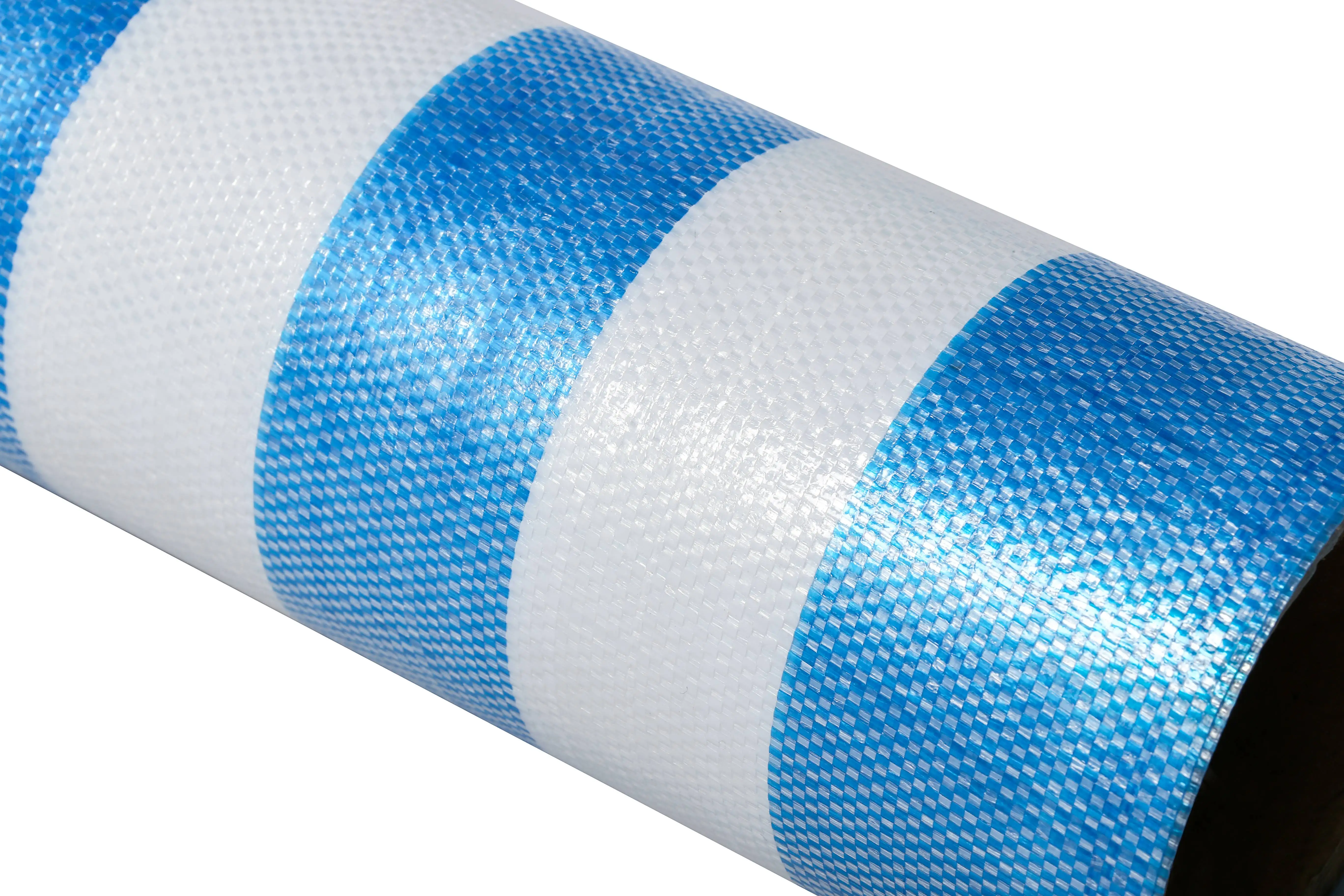 100% Waterproof PP/PE Striped Tarpaulin Blue White Durable Woven Material Car Truck Train Cover Other Pe Waterproof Applications