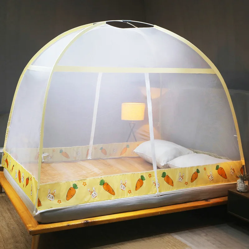 Foldable Room Decor Mosquito Tent Bed Canopy Summer Household No Installation Required Dismantling Cleaning Yurt Mosquito Net