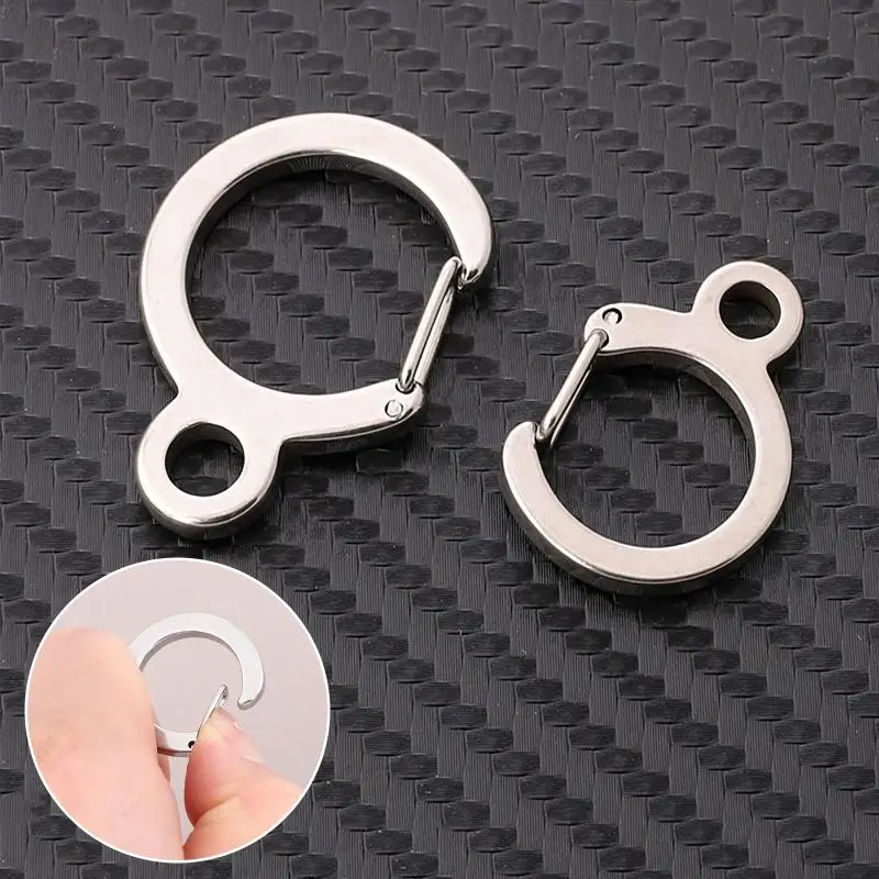 

2/5Pcs Stainless Steel Key Ring Spring Snap Hook Keychain Pendant Clasp Outdoor Backpack Waist Strong Bearing Carabiner Buckle