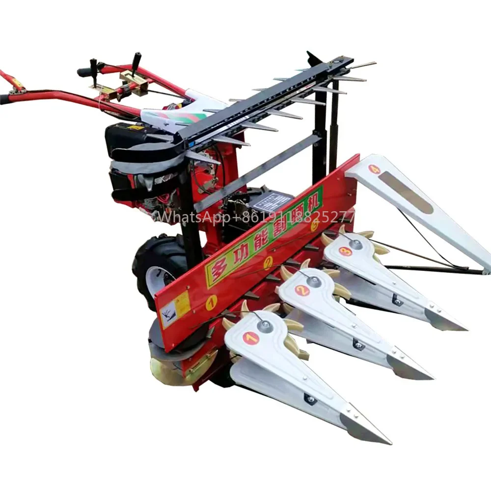 hand push mini paddy harvester Rice Reaper Binder wheat harvester