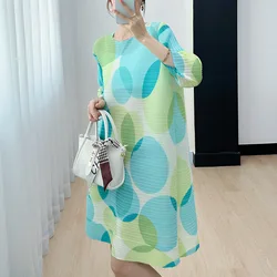 Falda estampada de gama alta para mujer, vestido holgado de bloque de Color, ropa de verano, maxi, 2023