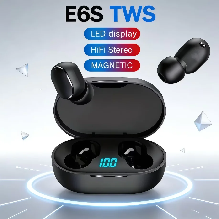 LED Digital Display Wireless Earphones Wireless Bluetooth Headset Noise Cancelling Sports Headphones Universal Bluetooth Earbuds