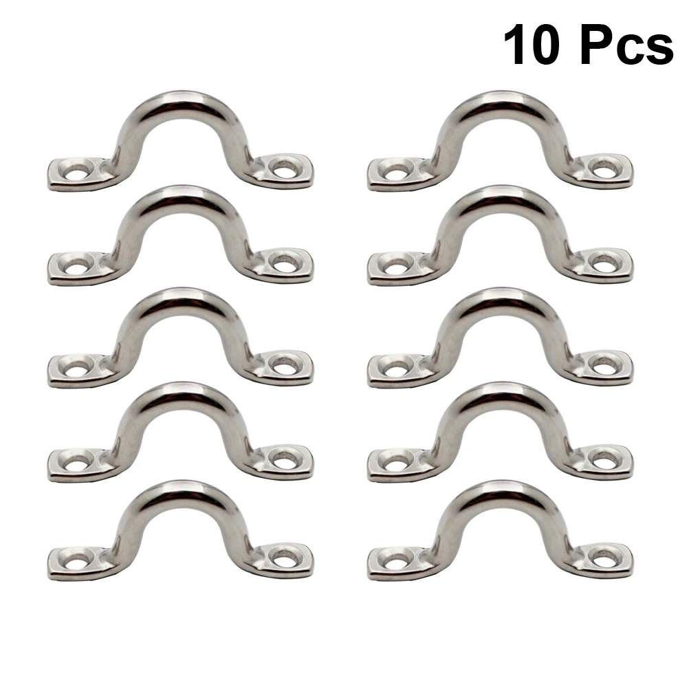 

10 Pcs Yacht Bow Handle Pontoon Trolling Mounted Accessories Plate Staple Ring Saddle Clip Boat Handles Eye Loop