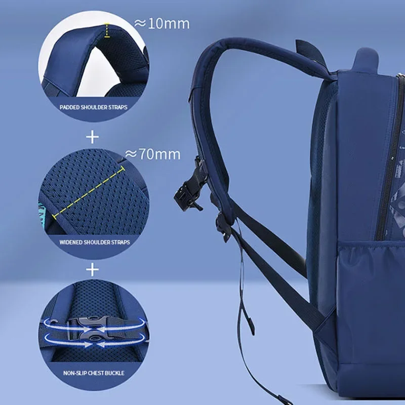 Primary School Students' Schoolbags Children's Side-opening Backpacks Large Capacity Wear-resistant Waterproof and Lightweight