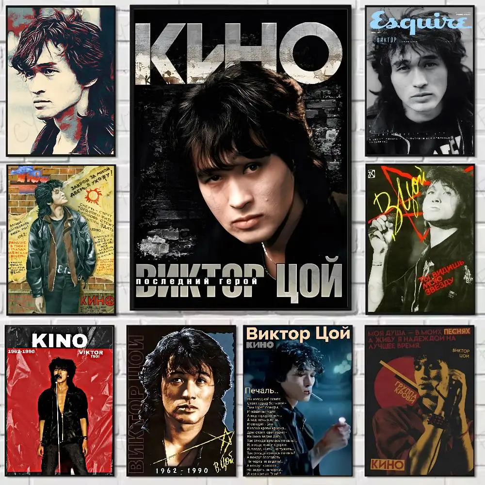 Viktor Tsoi Sowjet-Russischer Sänger Poster HD-Kunst klebrige Wand wasserdicht Zuhause Wohnzimmer Schlafzimmer Bar ästhetische Dekoration