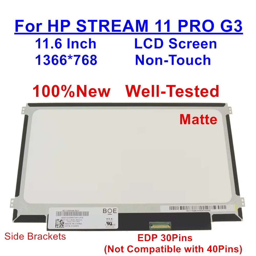 

New for HP STREAM 11 PRO G3 11.6 Inch HD Non-Touch LCD LED Screen EDP 30Pins 902900-001