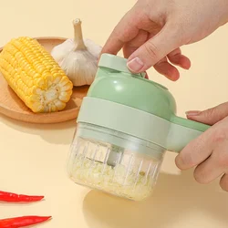 4 In1 Multifunctional Electric Vegetable Cutter Slicer  Garlic Chopper Cutting Pressing Mixer Food Slice Vegetable Cutter Cutter