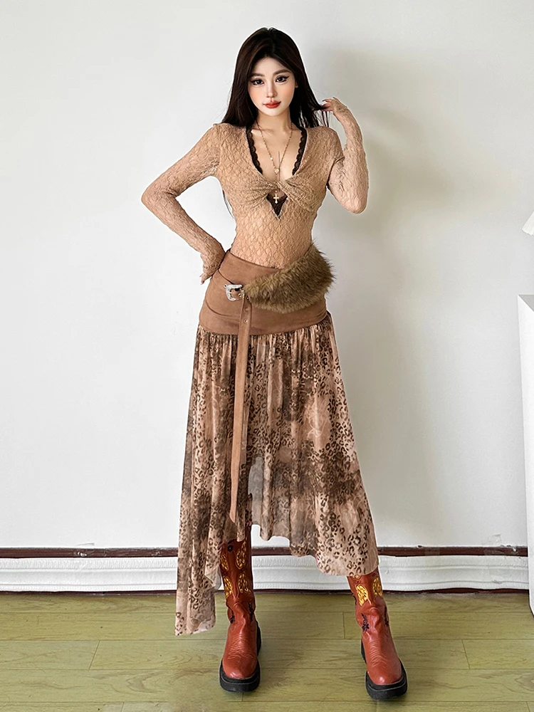 Cutenew ليوبارد طباعة هوتي تنورة المرأة Coquette البرية غير النظامية هيم شبكة المرقعة تمتد منتصف الليل نادي الحفلات الشارع الشهير #1