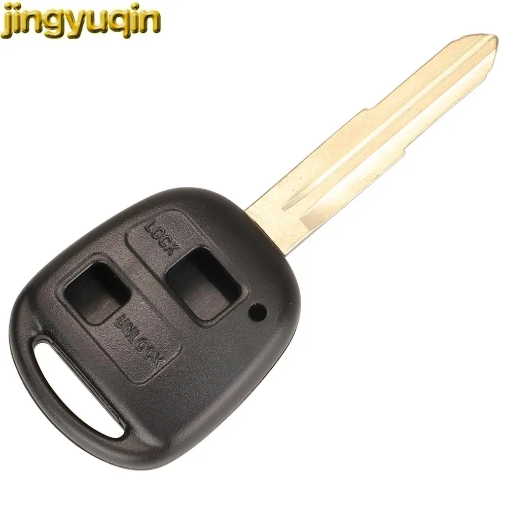 

Jingyuqin 2 Buttons Straight Remote Car Key Fob Shell For Toyota Avensis Corolla Yaris Rav4 Tacoma TOY41R No Logo