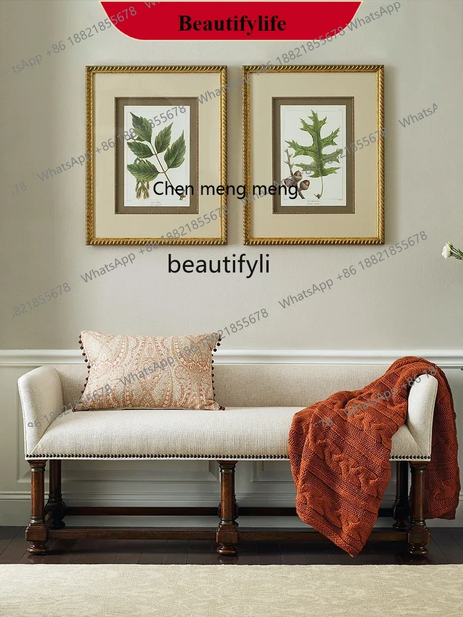 

G153 American Country Solid Wood Bed End Stool Sofa Stool French Entry Lux Antique Distressed Bedside Sofa