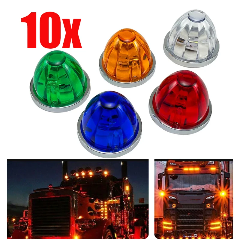 

10PCS Big Watermelon Lights Warning Flash light LED Outline water melon Side Marker For Truck Trailer Caravan Bus Lorry 12V 24V