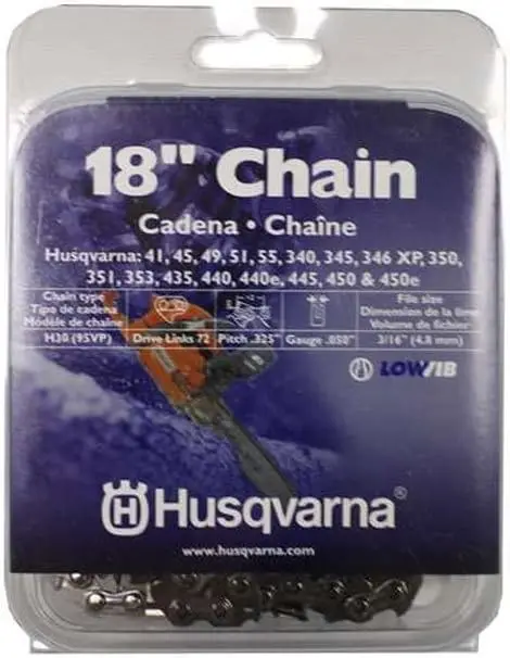 

Chainsaw Chain 18-Inch .050 Gauge .325 Pitch Low Kickback Low-Vibration for Lightweight Chainsaws