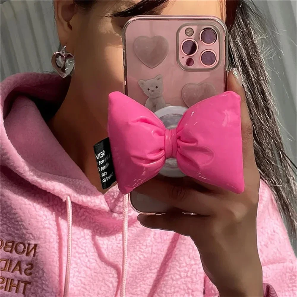 Korean 3D Cute Jacket Bowknot for Magnetic Phone Griptok Grip Tok Stand for IPhone for Magsafe Braceket Stand Support Ring