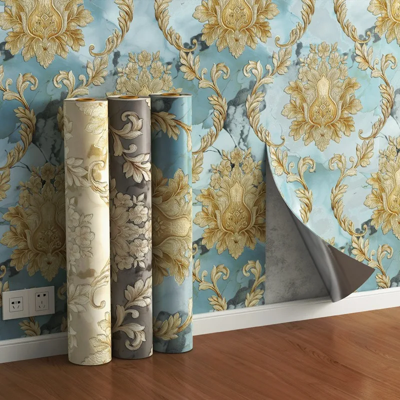 Self-Adhesive 3D Precision Pressed European Style Wallpaper Palace Style Wallpape for Bedroom Living Room TV Background Wall