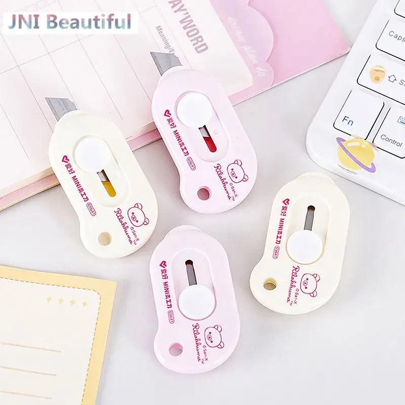 1PC Color Random Mini Cute Utility Knife Portable Knife Express Box Cutter DIY Cutting Paper Kawaii Stationery For School Office