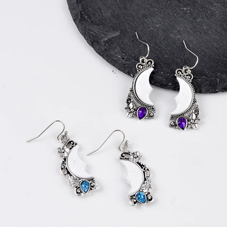 DIY accessories Cross-border new creative classical moon Muse face flower earrings fashionable simple and versatile high-end pen