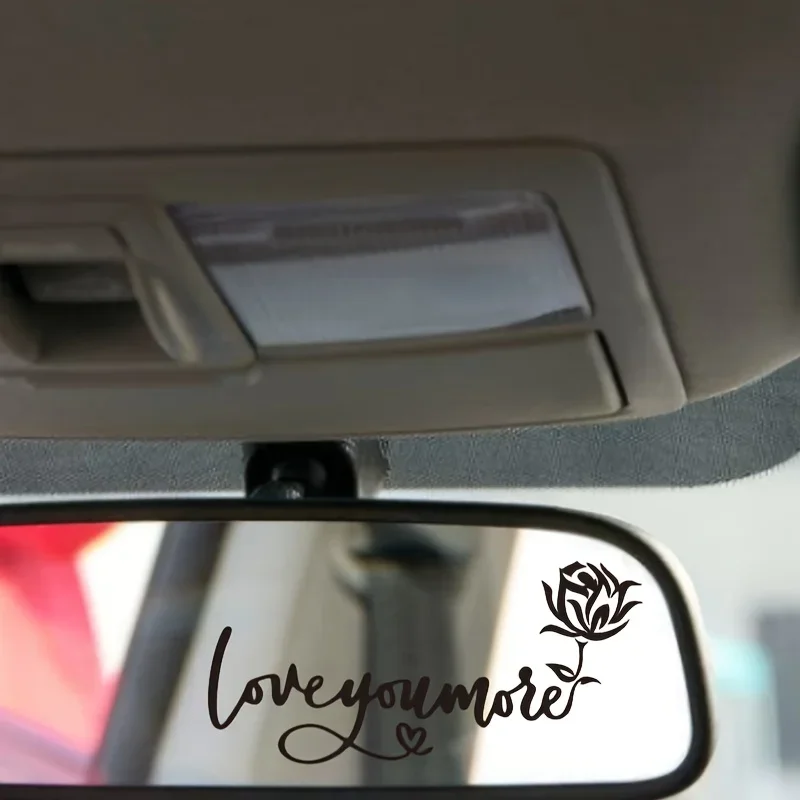 Love You More Rose Vinyl Sticker Waterproof Decal For Car Rearview Mirror Fuel Cap Helmet Water Bottle Laptop Trunk Decor