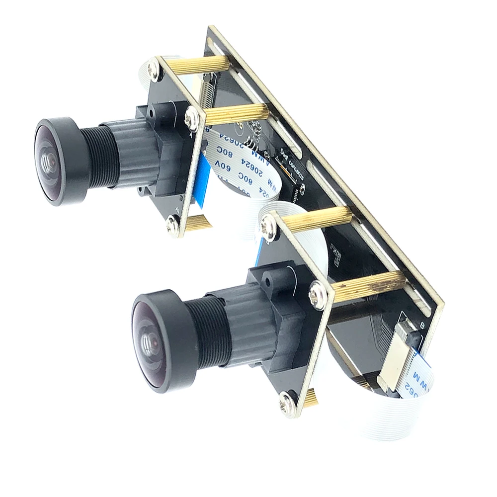 1080P عين السمكة كاميرا ويب مزدوجة 8 مللي متر عدسة ستيريو تزامن 5MP 30FPS وحدة كاميرا بمنفذ USB للفيديو ثلاثية الأبعاد VR الواقع الافتراضي