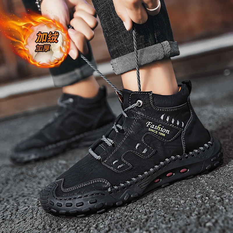 men boots 2024 New Winter Slippers Warm Men Shoes Waterproof Non-Slip Plush Sneakers Male tenis shoes Boots Men Sneakers Winter