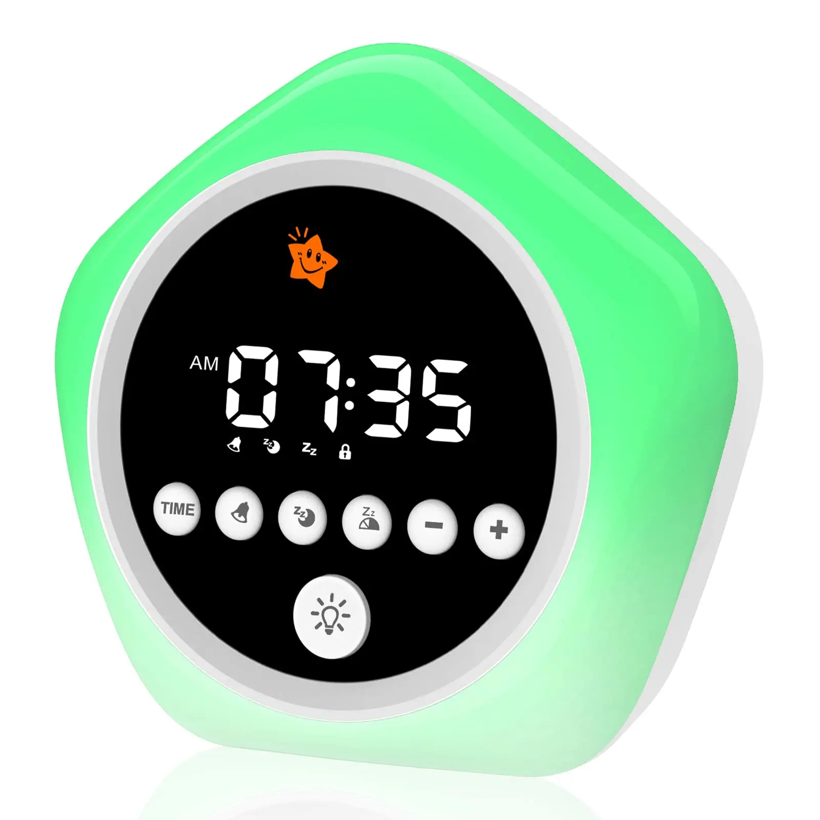Kids Alarm Clock, Ok to Wake Clock for Kids, Toddler Sleep Training Alarm Clock with Red Green Light, Teaches Time Management &