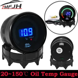 Vehicle Meter 20~150 ℃ Digital Oil Temp Gauge 2'' 52mm Oil Temperature Meter with Sensor 1/8NPT for Universal 12V Racing Car
