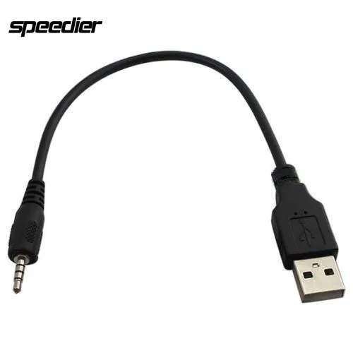 

20cm DC 2.5mm Male Jack Plug To USB 2.0 Male Data Extender Audio Charging Cable Adapter for MP3 MP4 Car Bluetooth headset