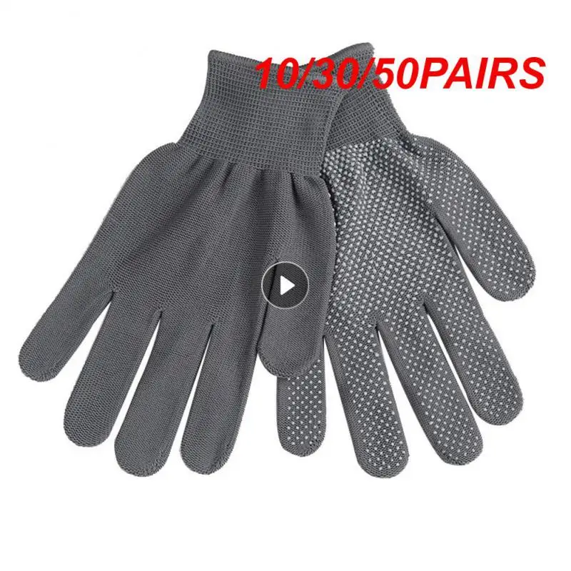 10/30/50PAIRS Protection Gloves Wide Range Uses Nylon Firm Gloves Work Gloves High Elastic Densification Carry Gloves