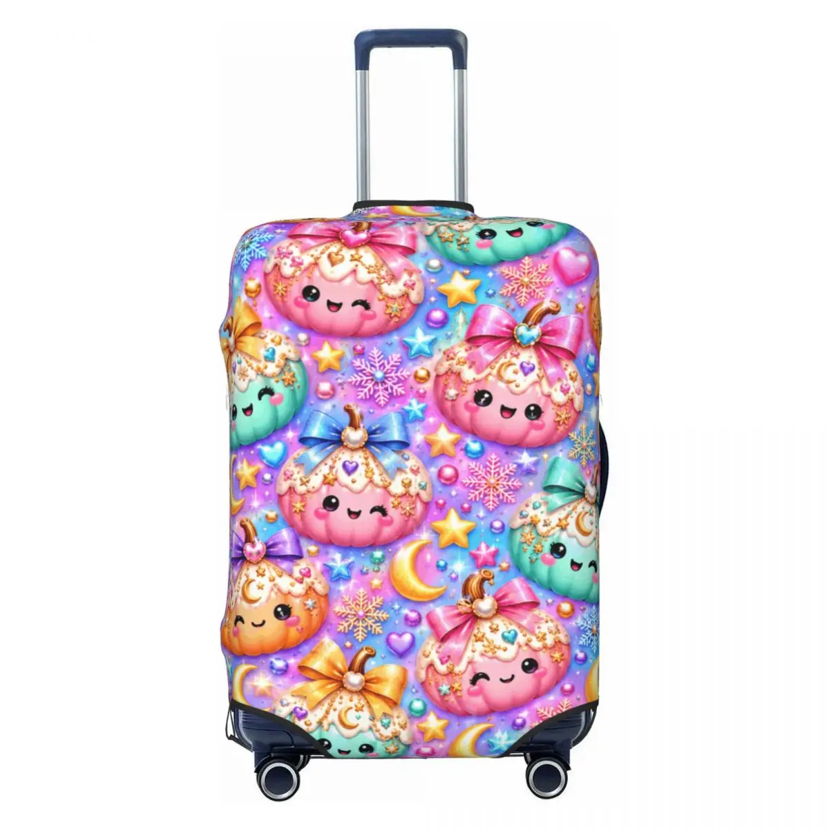 Halloween Starry Pumpkin Suitcase Cover Strectch Cruise Trip Protection Luggage Case Holiday