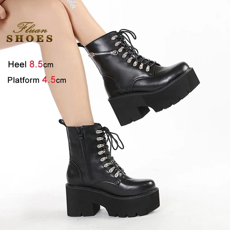 Black Thick Heel Wo… - image