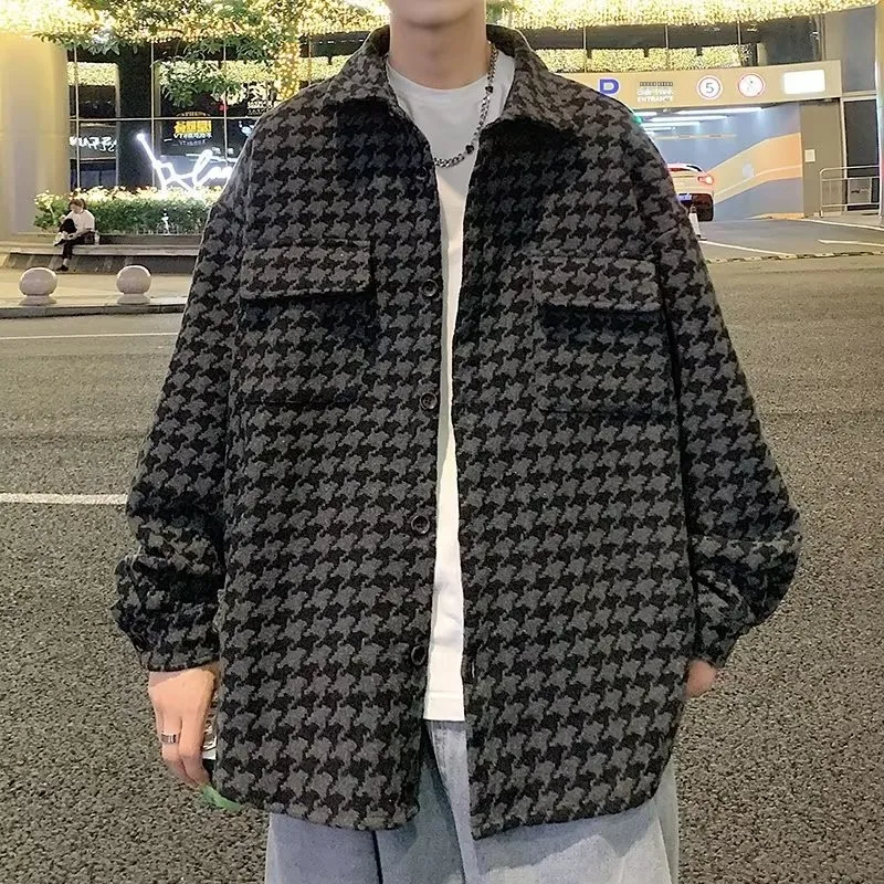 

Мужская повседневная куртка в клетку, весна-осень 2025, новая модная модель от бренда Haome, с отложным воротником, для отдыха и работы