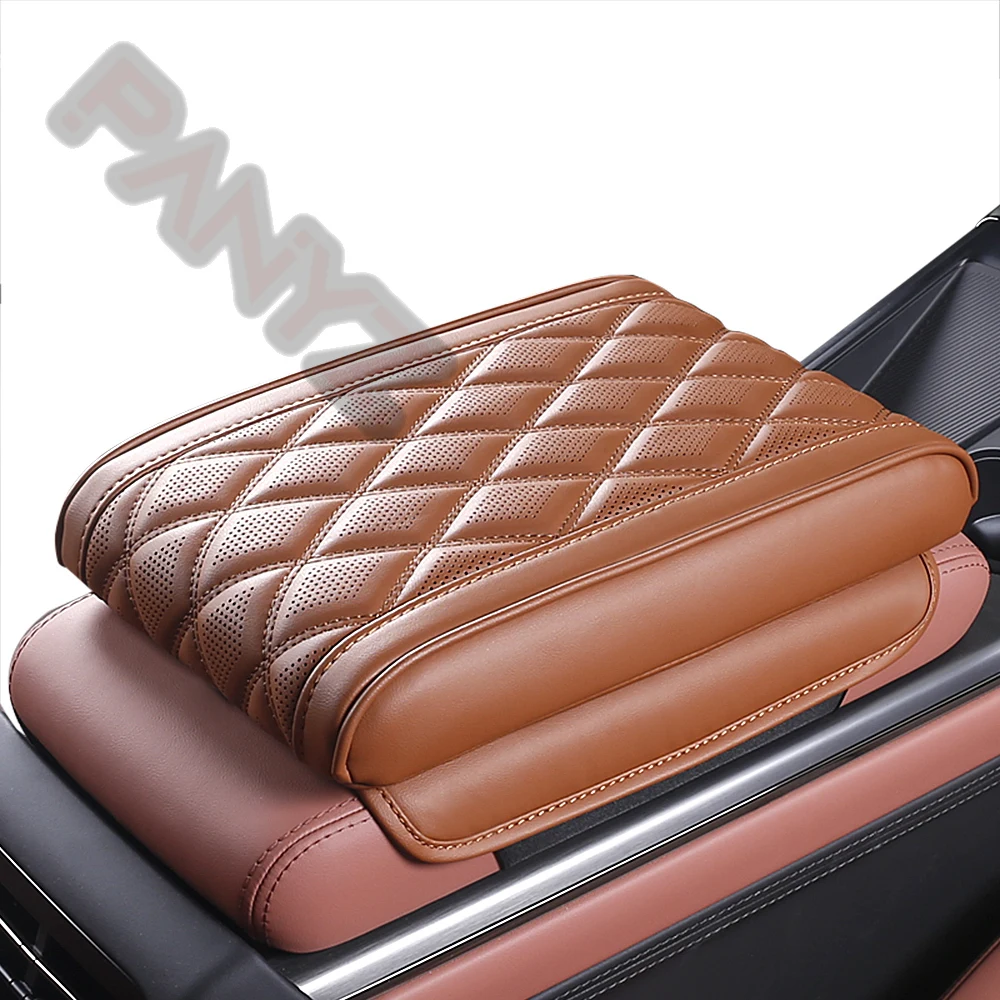 1pcs Universal Car Armrest Box Pad Premium Leather Center Console Armrest Cushion Armrest Pillow Pink Car Interior Accessories
