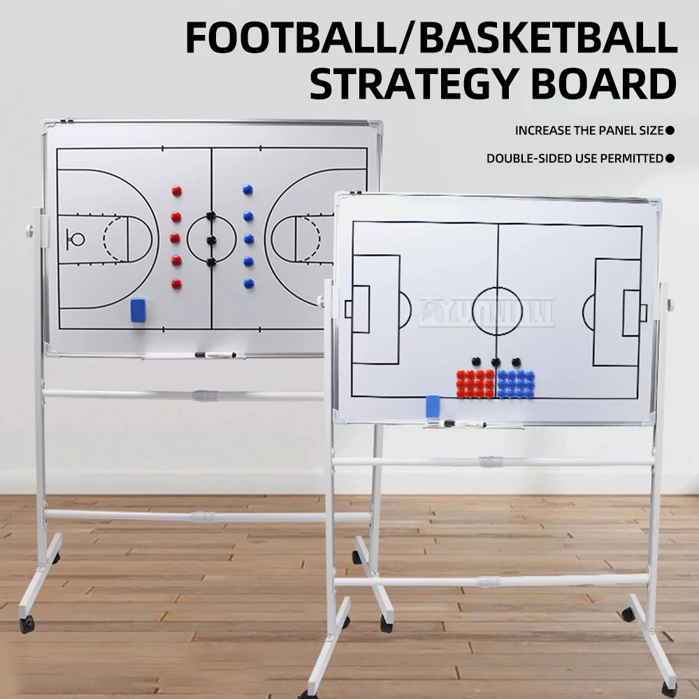  Mobile Double-Sided Tactical Display Board,Stand Soccer Tactical Board, Coach Teaching Demonstration Board, Aluminum Alloy