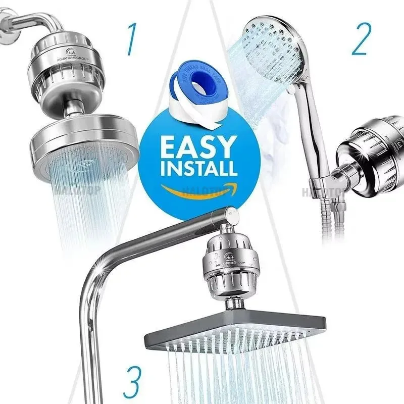 Replete for shower heads 5 modes shower head bathroom accessories filter set showerhead knobs items portable showers parts home