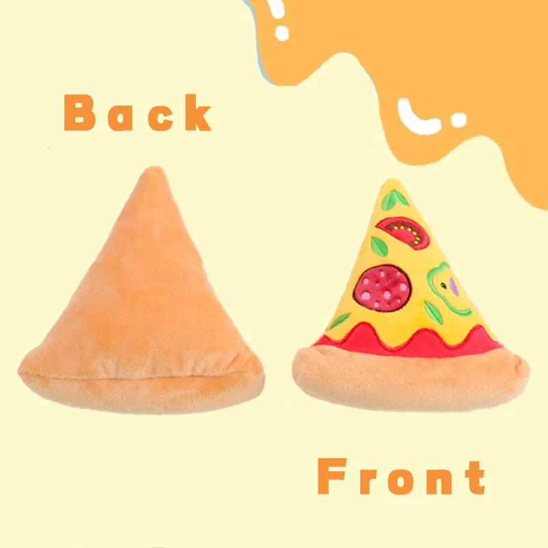 New Pizza Plush Toy Soft Stuffed Pizza Toy Make a Sound Interesting Parent-child Family Pet Toy Cute Kid Boys Girls Cat Dog Gift