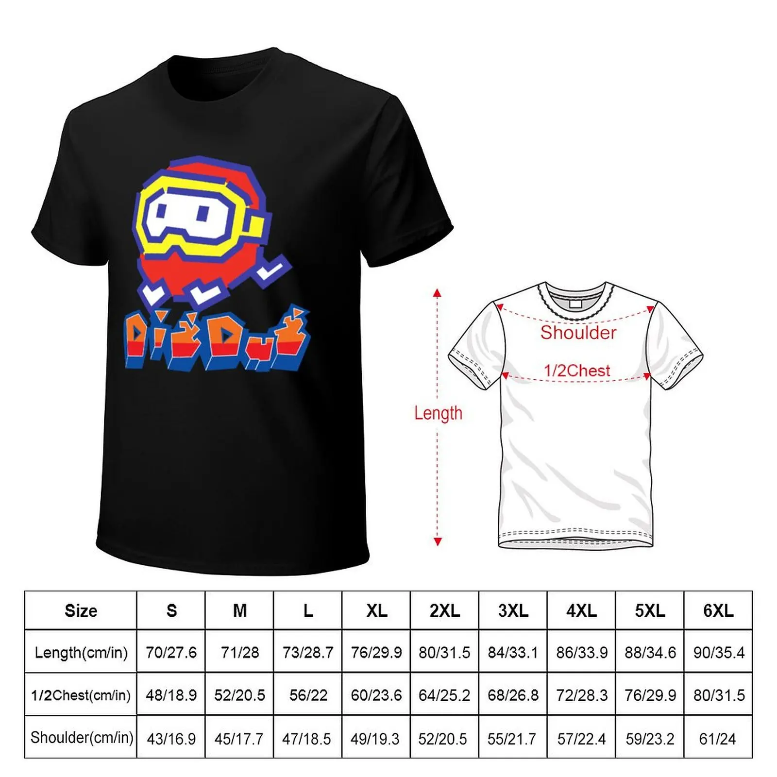 The Great Retro Arcade Dig Dug Video Game Birthday T-Shirt Minimalist Casual Short Sleeve Top