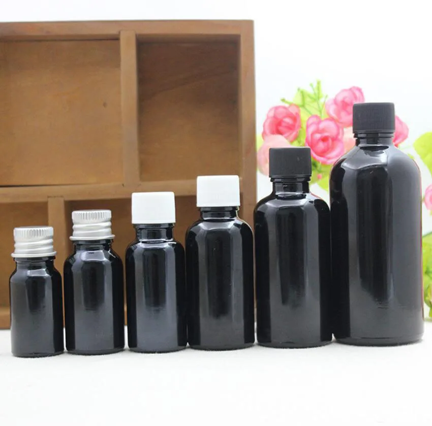 15ml20ml black glass bottle essential oil liquid serum complex recovery eye gel serum liquid moisture skin care cosmetic packing