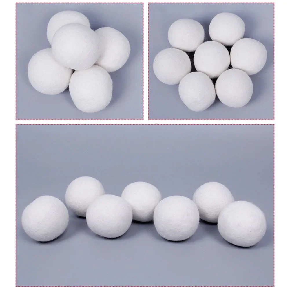 1/3/6PCS Wool Dryer Balls 3/4/5cm Reusable Fleece Dry Kit Softener Laundry Home Washing Machine Accessories