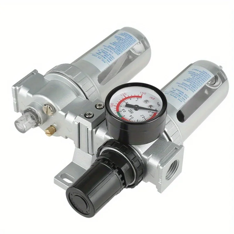 

BAOF Pneumatic Air Compressor Filter Screen and Regulator Combo Kit - 1/2 Universal Connection for Inches，Aluminum body，Oil and