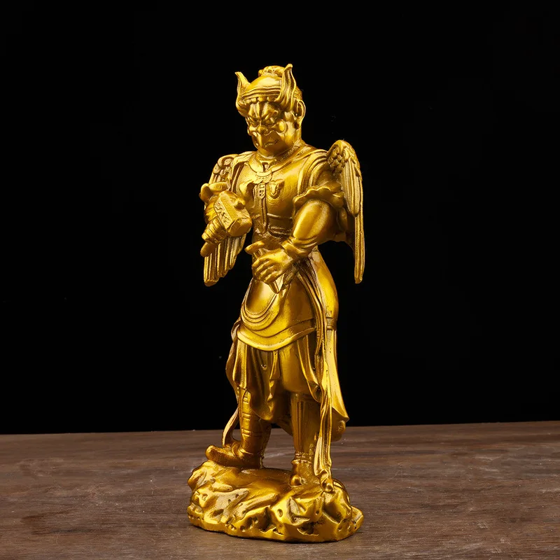 Pure copper , brass goddess figurine, thunder god ornament, bronze statue, home and temple wor