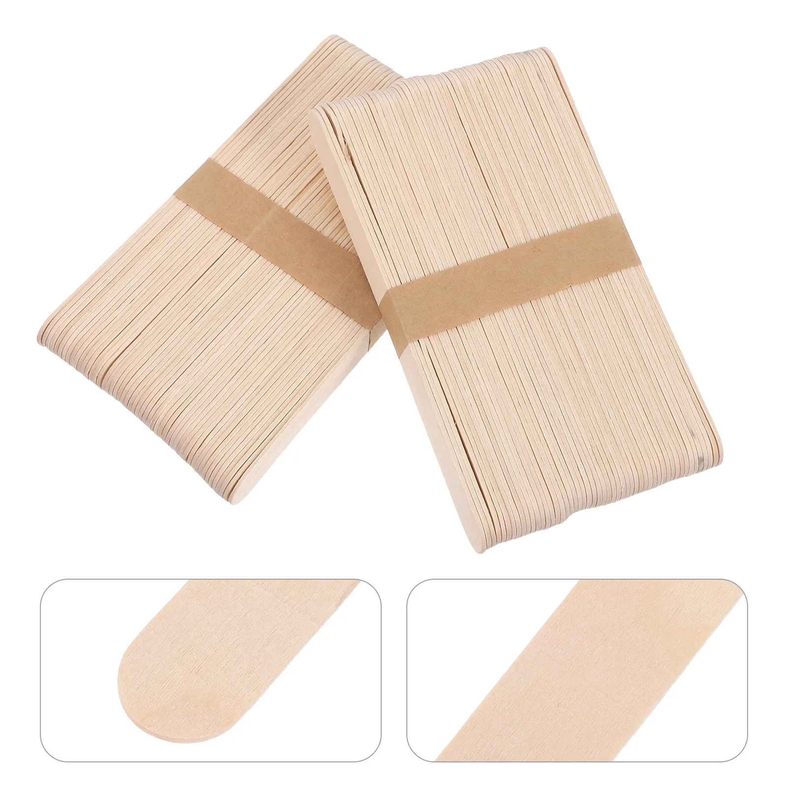 

100 шт. деревянных шпателей для языка, в индивидуальной упаковке, с гладкой поверхностью, одноразовые, для осмотра полости рта, нанесения воска, рукоделия и творчества