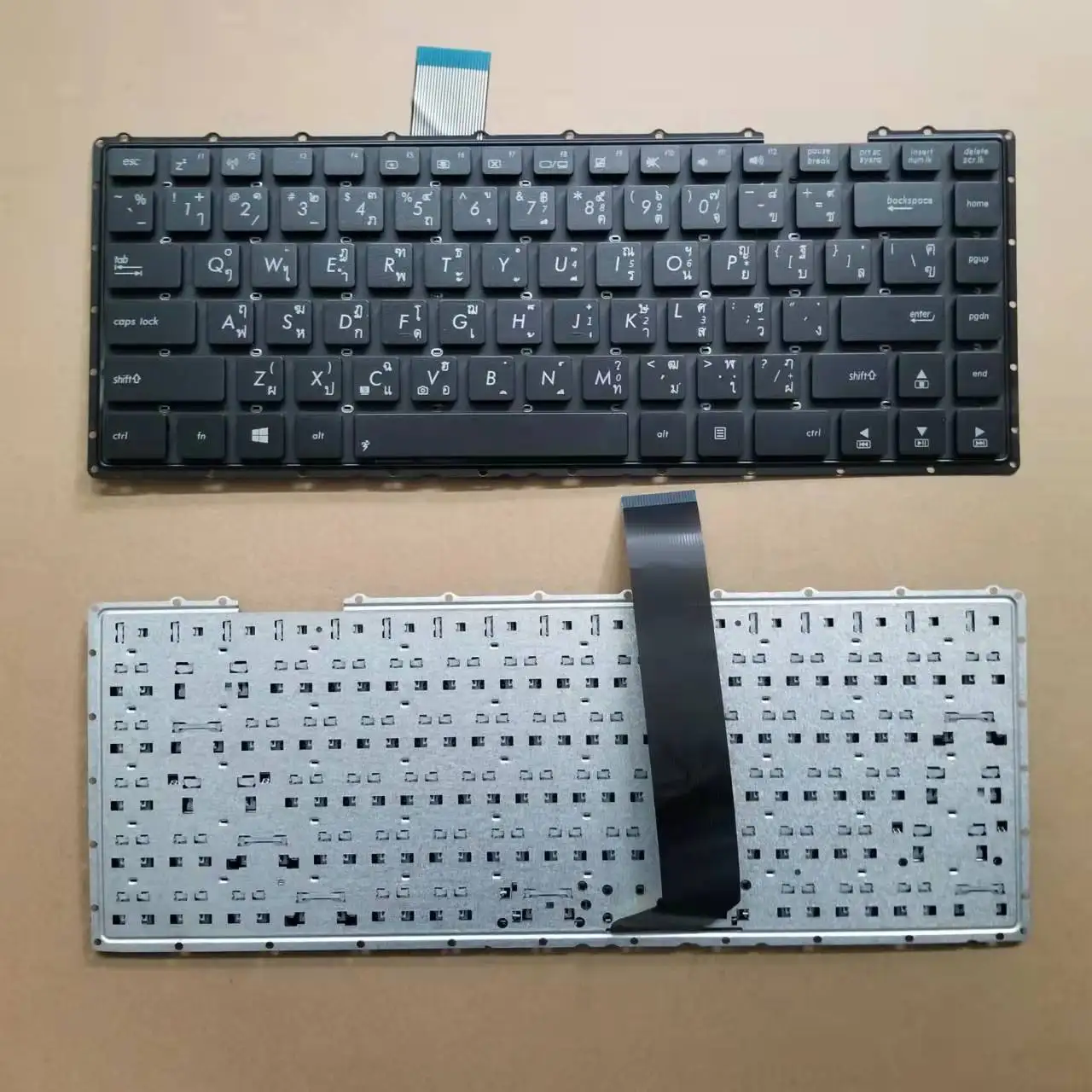 New TI Thai Keyboard For Asus VivoBook X450 X450v X450vb X450vc X450c X450e Black Without Frame