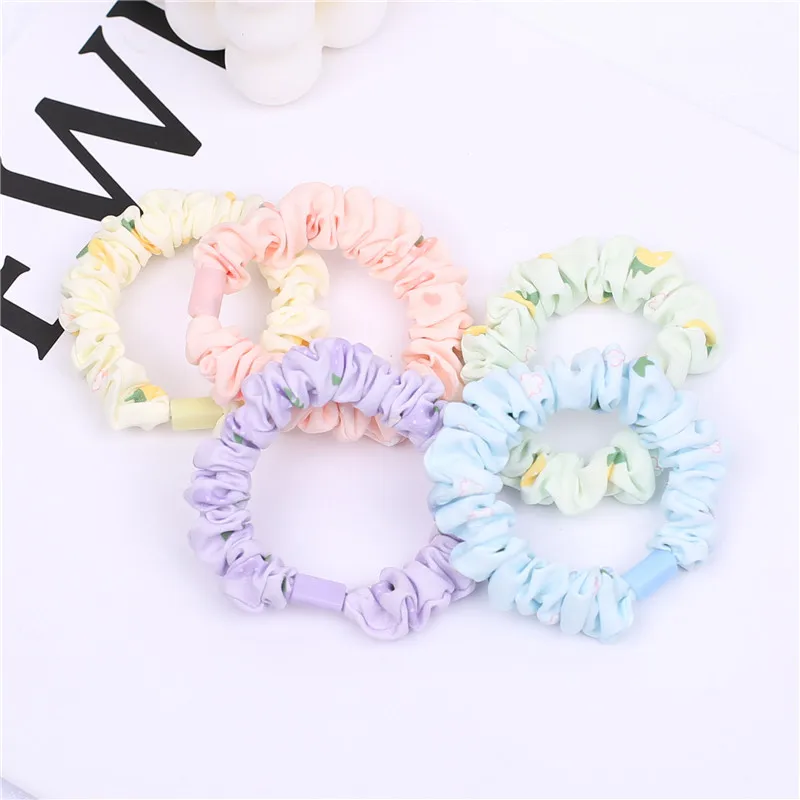 Elastic Hair Bands 10Pcs/Lot Women Hair Accessories Cream Light Color Circles Korean Fashion Children Sweet Ties Girls Headdress