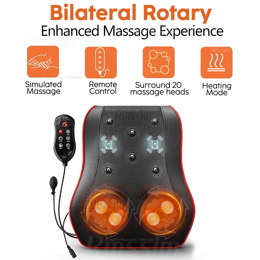 Nuevo Masaje eléctrico almohada para el cuello Shiatsu cabeza Cervical Ttraction cuerpo espalda cintura masajeador coche con calefacción masaje vibratorio