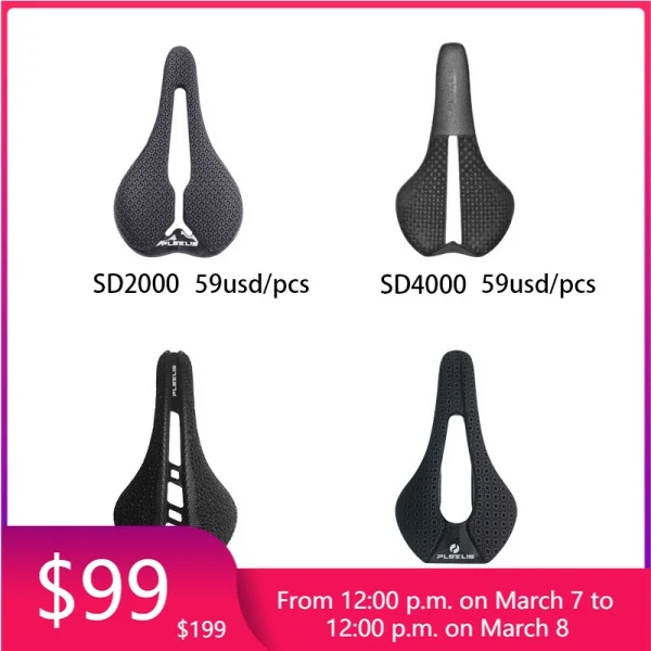 

STLF 3D Printing Technology Honeycomb Design Breathable Full Carbon Fiber Road Saddle SD2000-SD8000 MTB Gravel Saddle