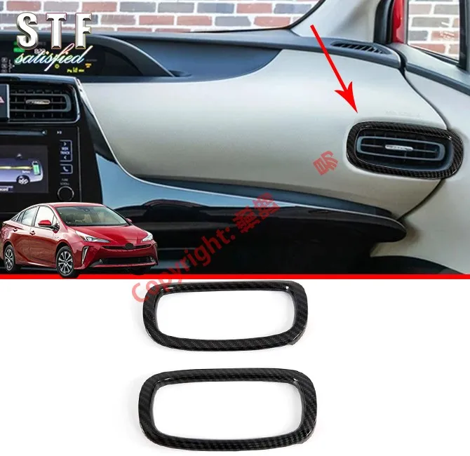 

Carbon Fiber Style Interior Air-Condition Vent Outlet Cover Trim For Toyota Prius 2018 2019 2020 Car Accessories Stickers W4