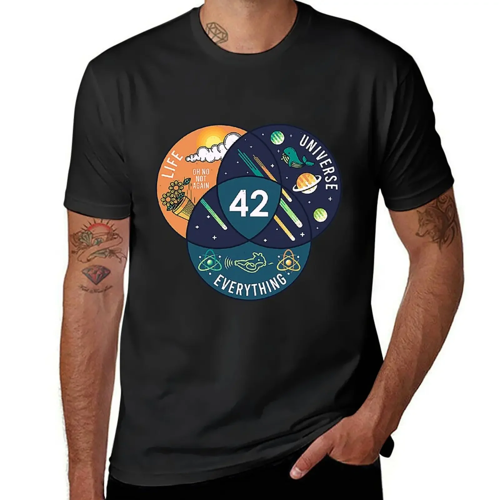 42 Answer to Life Universe and Everything T-Shirt heavyweights tops Men's t-shirts