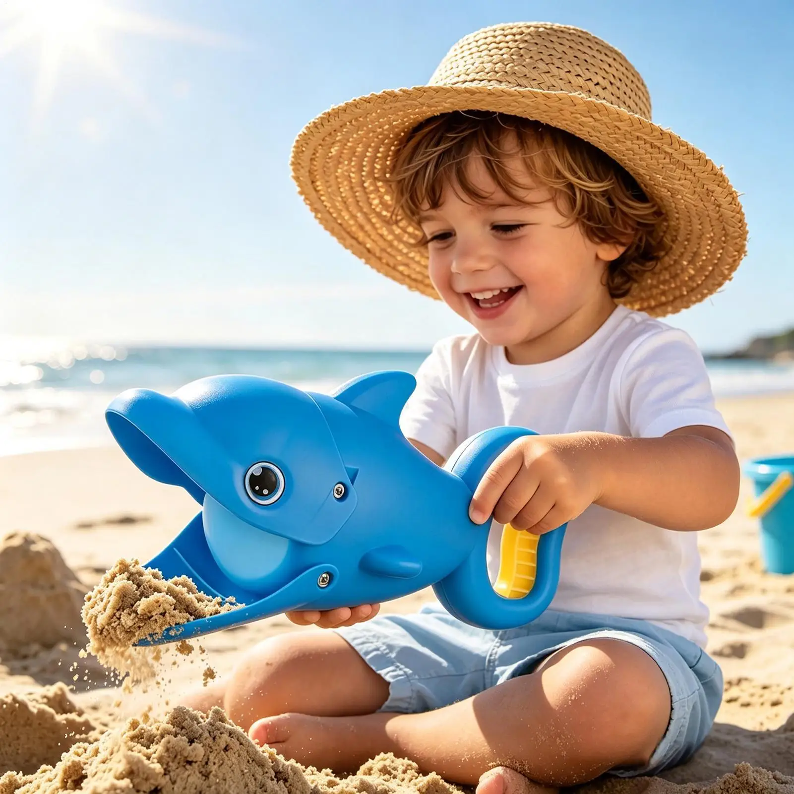 Cartoon Animal Patterns Plastic Beach Digging Sand Shovel SnowballMaker Plaything Sand Clip Molds For Summer Travel Garden